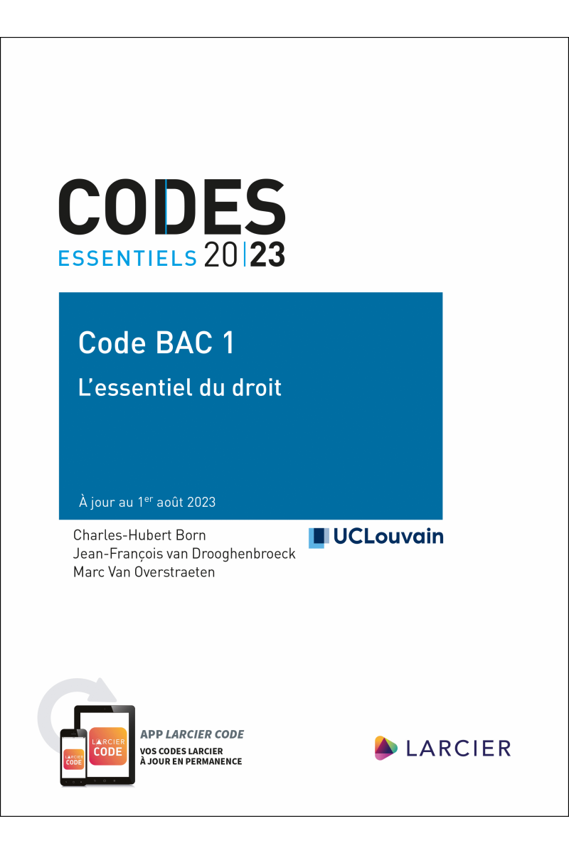 Code BAC 1 2023-2024 ~ Ouvrage ~ Larcier-Intersentia