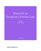 Materials on European Criminal Law