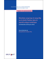 Directives 2019/790 et 2019/789 sur le droit d'auteur dans le marché unique numérique