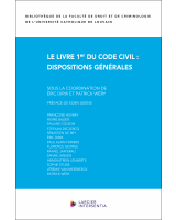 Le Livre 1er du Code civil: dispositions générales