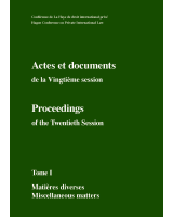 Actes et documents de la Vingtième session / Proceedings of the Twentieth Session