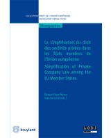 La simplification du droit des sociétés privées dans les Etats membres de l'UE (Fr/Ang)