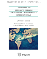 L'applicabilité des droits humains à l'action de la Cour pénale internationale